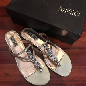 Badgley Mischka gold sandal size 9